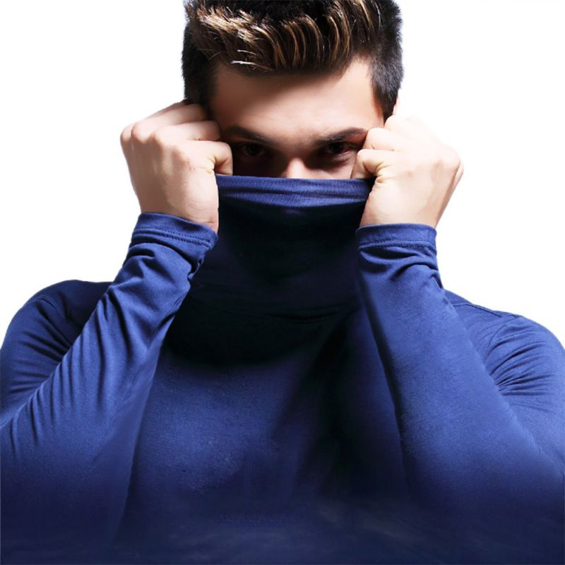 turtleneck with collared shirt